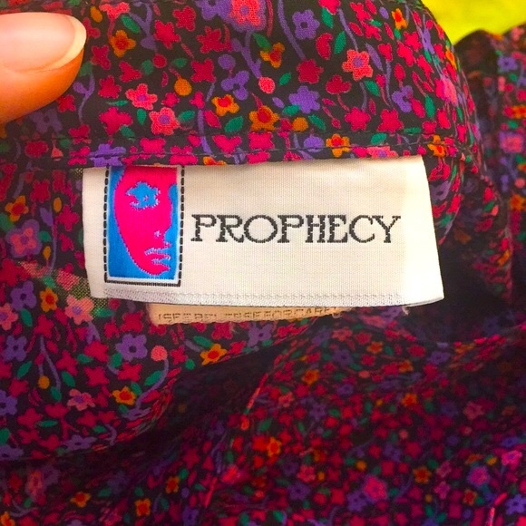 Prophecy Vintage Sheer Floral Blouse, Ruffle - Picture 7 of 11